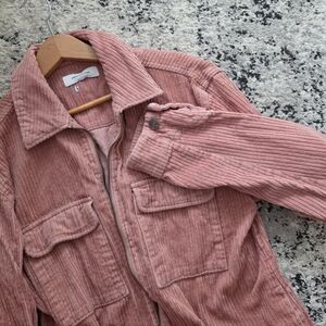 Urban Outfitters Corduroy Zip Jacket Shacket Womens M Pink See Measurements